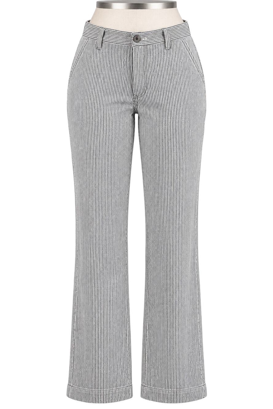 Vintage Women's Polo Jeans Co Ralph Lauren Hickory Stripe Pants - Size 10 - Y2K